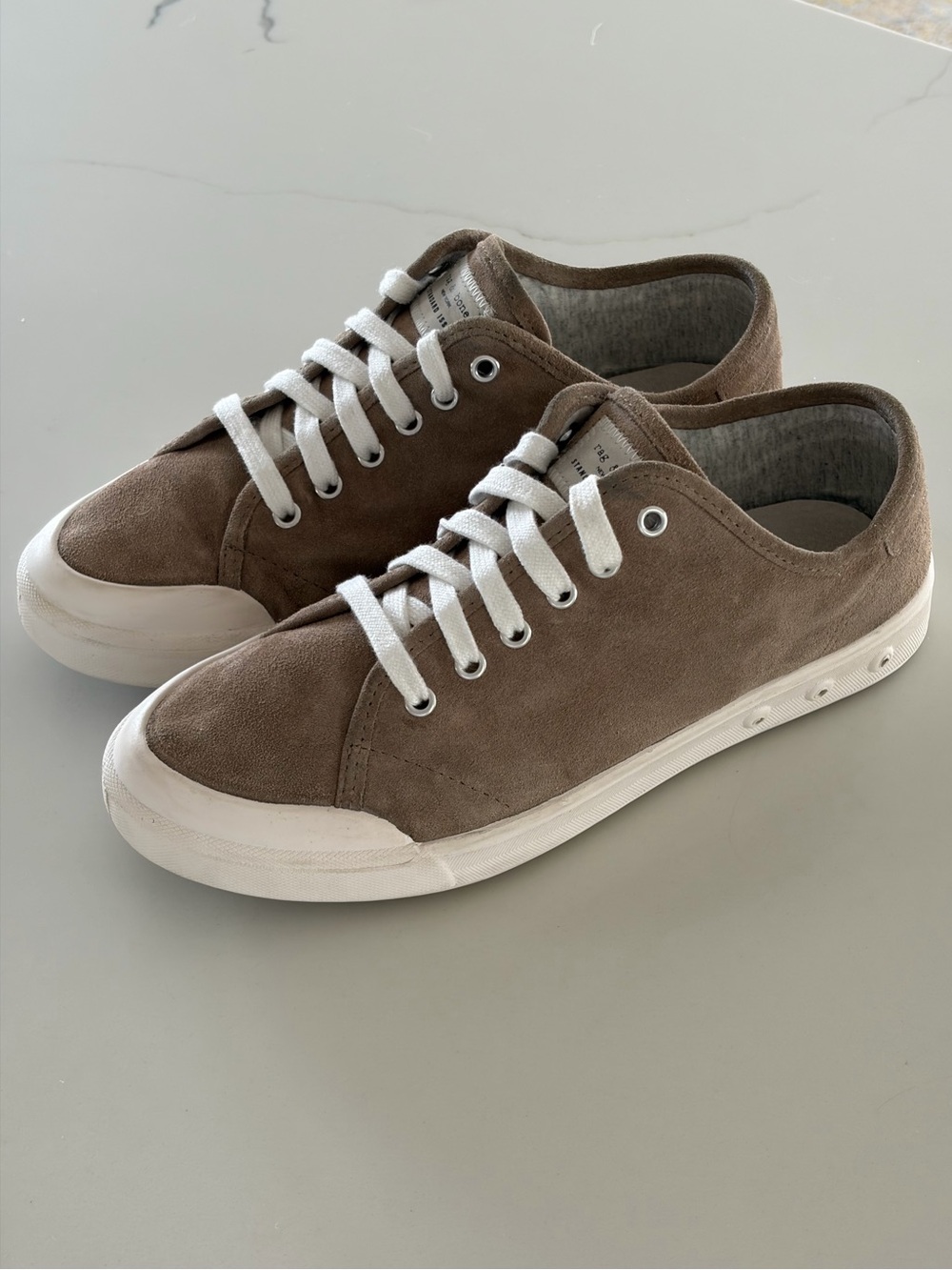 Rag & Bone Standard Issue Taupe Brown Suede Lace-Up Sneakers Size 38.5 / 8.5